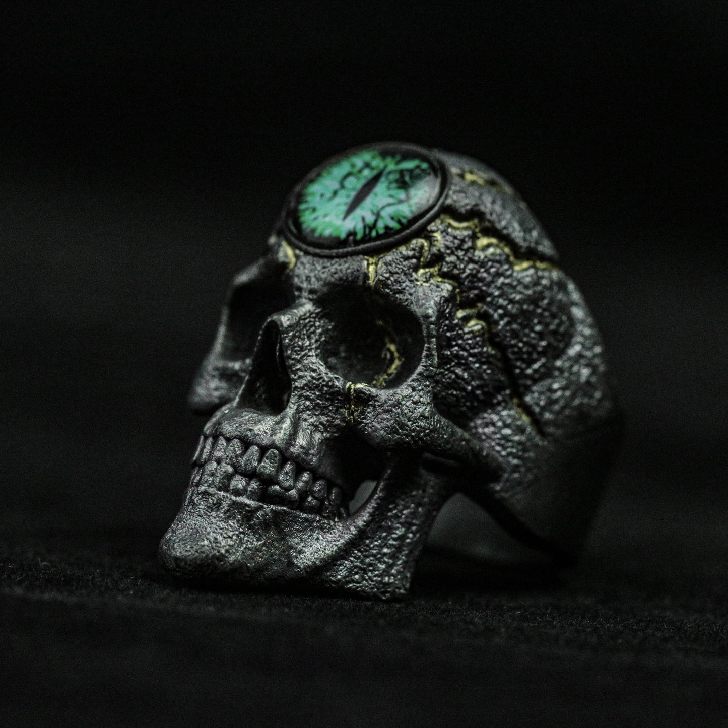 Inlaid Skull Ring, Skull Silver Ring, 925 Sterling Silver Heavy Ring, Filled Brass Ring, Vintage Ring, Gothic Jewelry, Adjustable Ring,