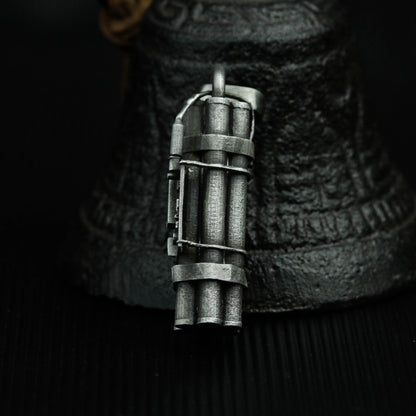 925 silver TNT explosives pendant necklace, game pendant, silver ammunition pendant necklace, unique handmade silver jewelry