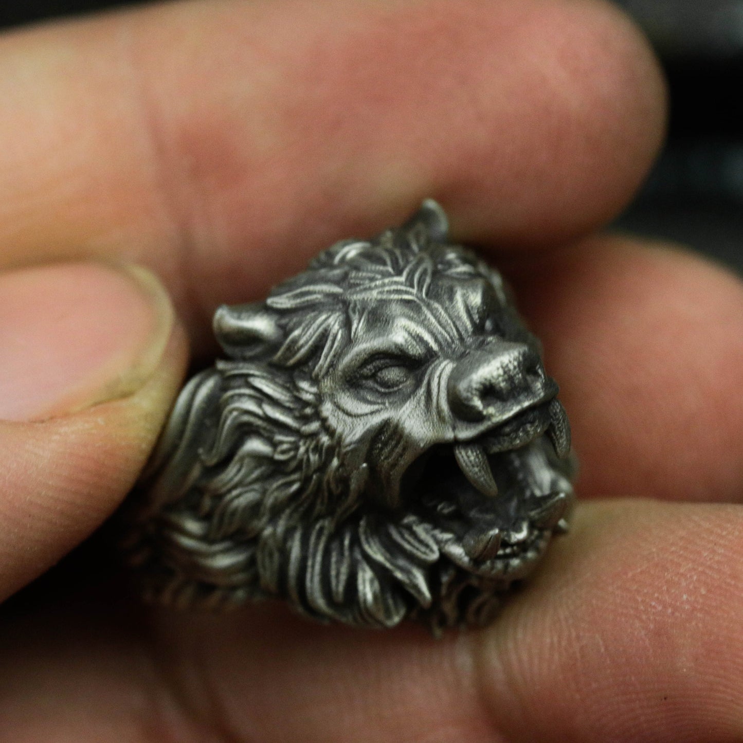 925 Silver Nordic Bear Animal Ring, Grizzly Bear Silver Men Punk Mens Jewelry, Ring For Men,Scandinavian Bear Handmade Men Biker Ring