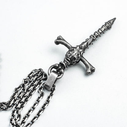 925 Sterling Silver Pendant, Crow Skull Pendant, Spine Pendant, Cross Brass Pendant, Bone Custom Made, Jesus Faith Silver Jewelry