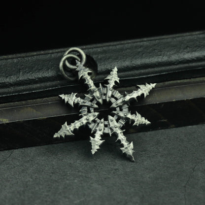 925 Silver North Star Compass Charm Necklace,Polaris Celestial,Adventure Travel Navigation