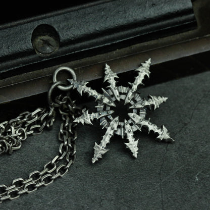 925 Silver North Star Compass Charm Necklace,Polaris Celestial,Adventure Travel Navigation