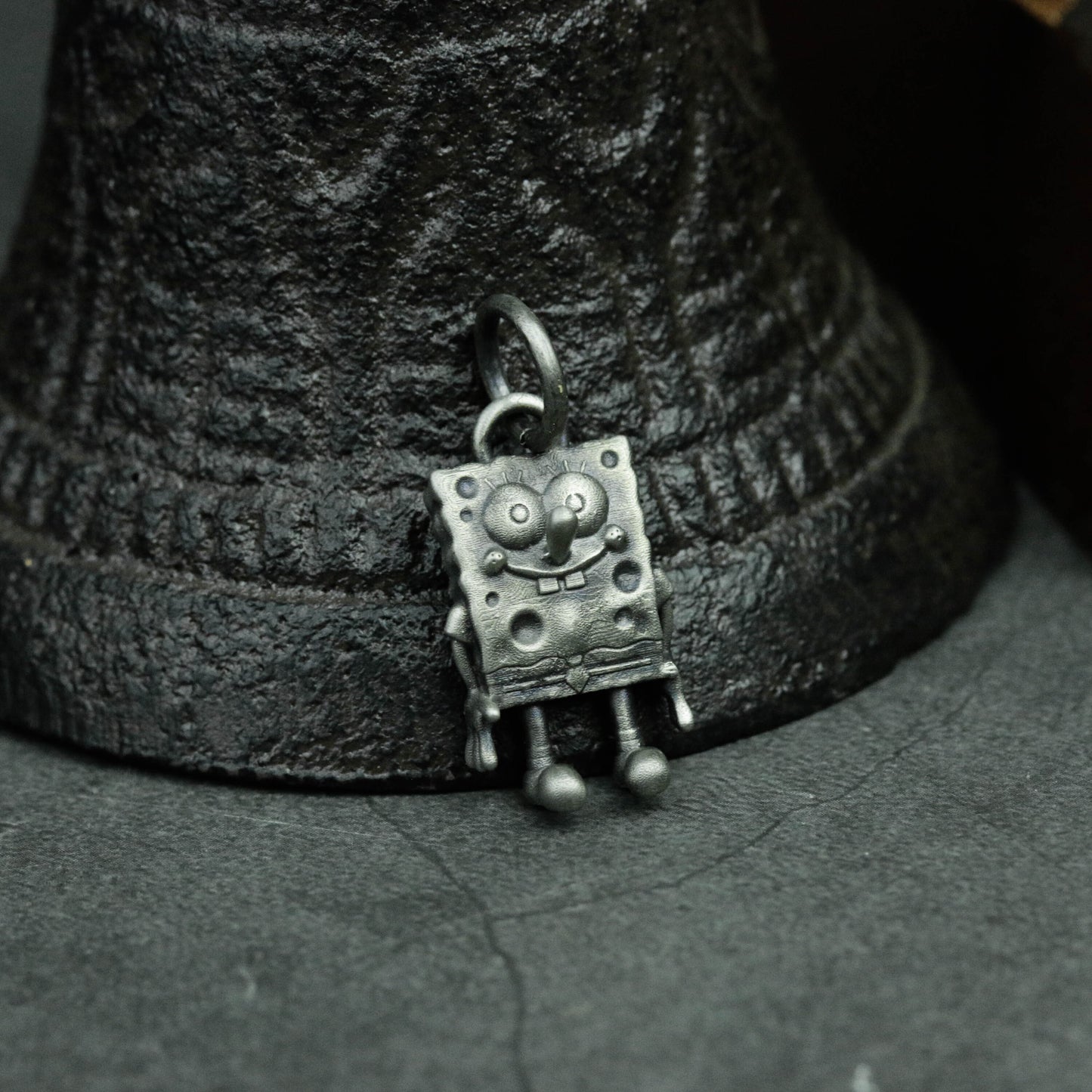 925 Vintage Silver SpongeBob SquarePants Necklace Pendant Chain