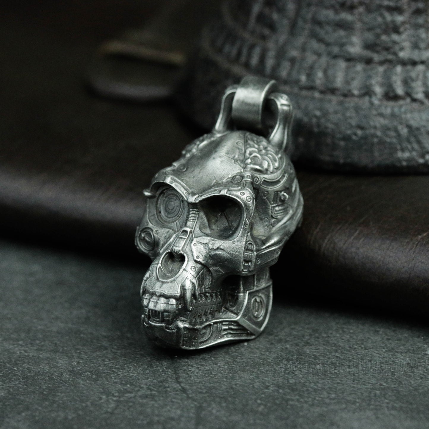 925 silver cyberpunk mechanical gorilla pendant