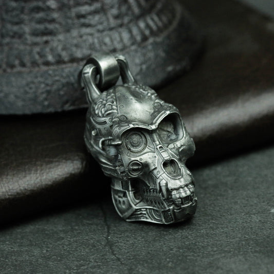 925 silver cyberpunk mechanical gorilla pendant