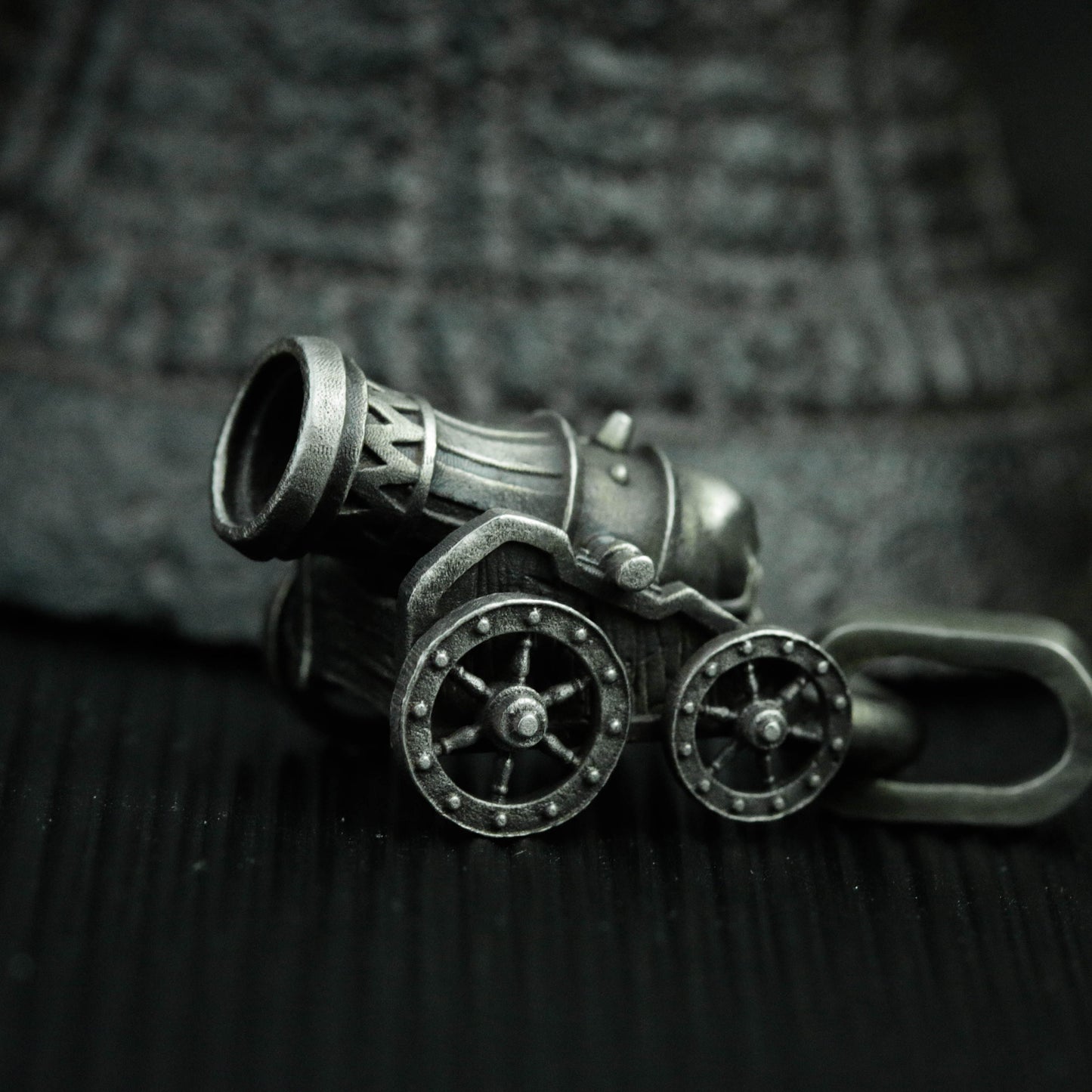 925 silver soul cannon pendant, skeleton chariot pendant, antique hand-carved cannonball pendant, miniature souvenir civil war toy pendant