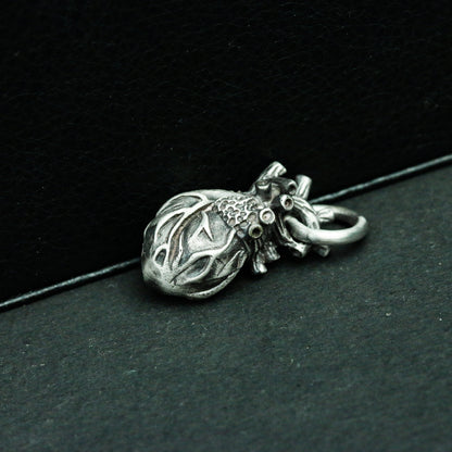 Human Heart 925 Silver Pendant Necklace, People Organ Silver Handmade Pendant Gift, Gothic Heart Necklace