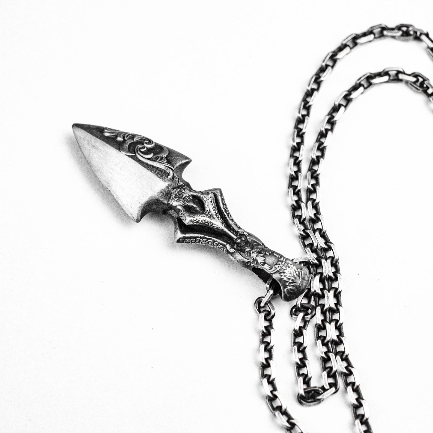 Spear of Longinus Pendant, Spear of Destiny Brass Pendant, Chain Blade Charm, Contradictory Keychain, Arrowhead Jewelry