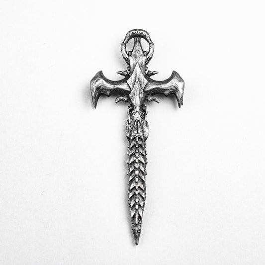 Original New Products, Cross Silver Pendant, Dragon Scale Brass Pendant, Faith Mascot Silver, Trendy Men's Accessories