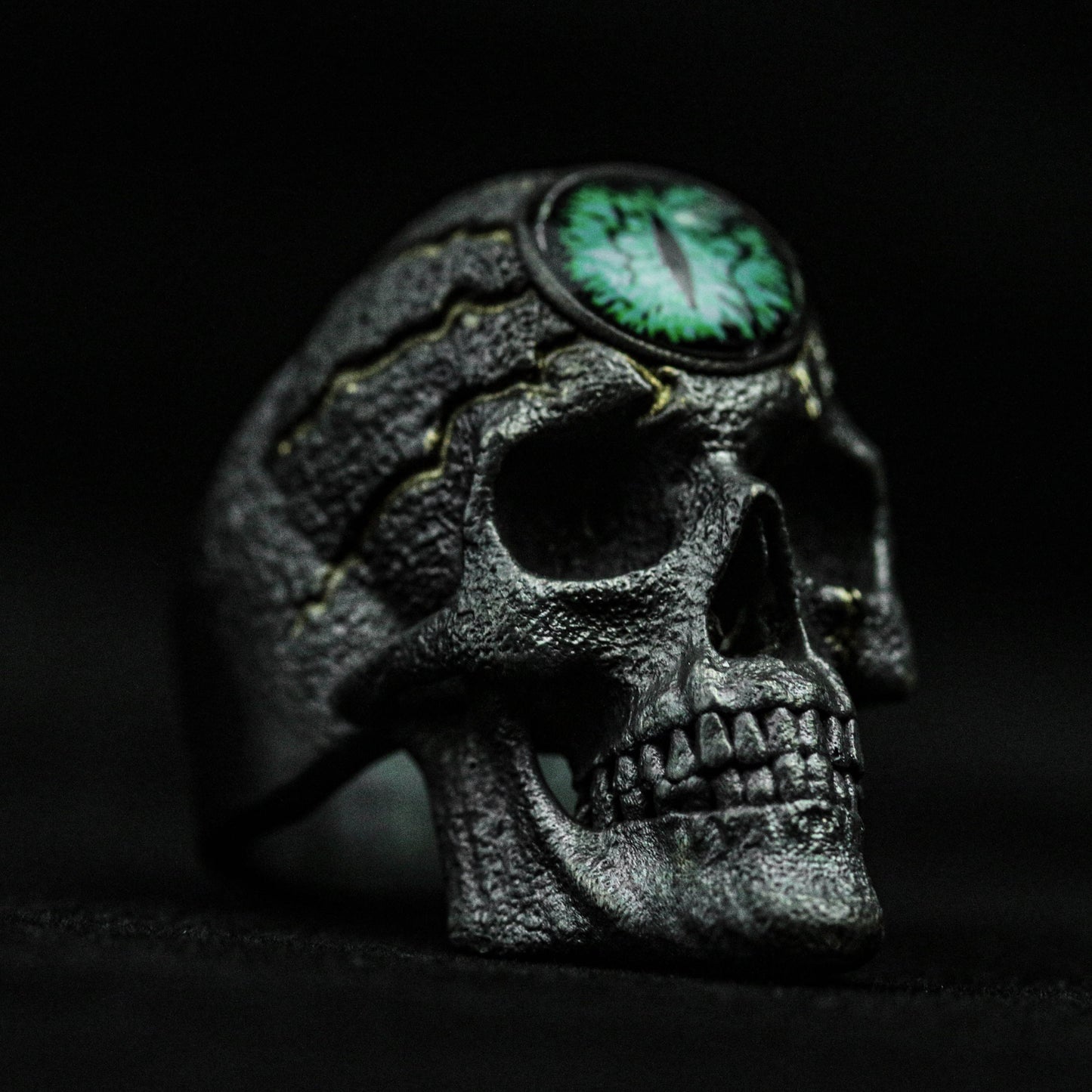 Inlaid Skull Ring, Skull Silver Ring, 925 Sterling Silver Heavy Ring, Filled Brass Ring, Vintage Ring, Gothic Jewelry, Adjustable Ring,