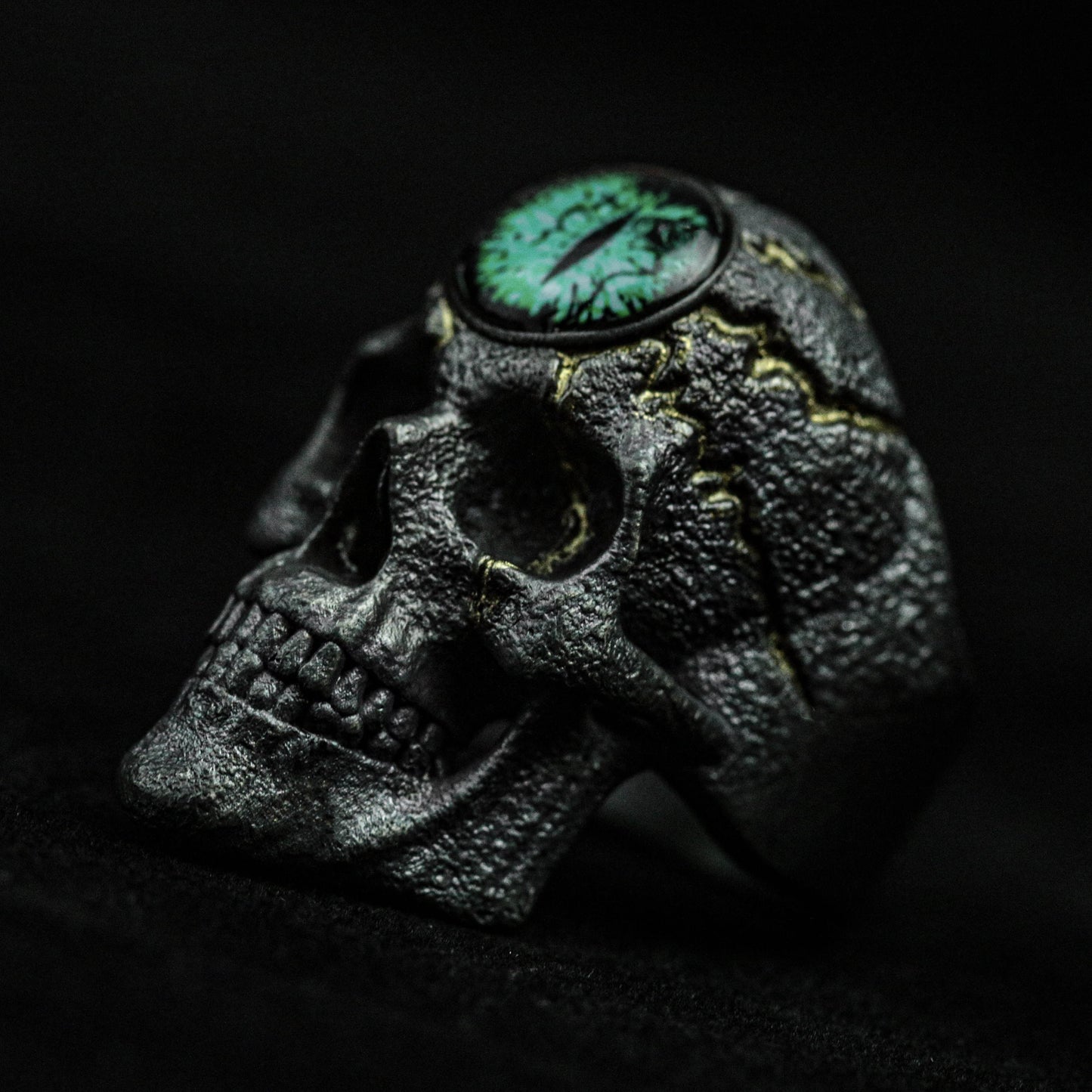 Inlaid Skull Ring, Skull Silver Ring, 925 Sterling Silver Heavy Ring, Filled Brass Ring, Vintage Ring, Gothic Jewelry, Adjustable Ring,