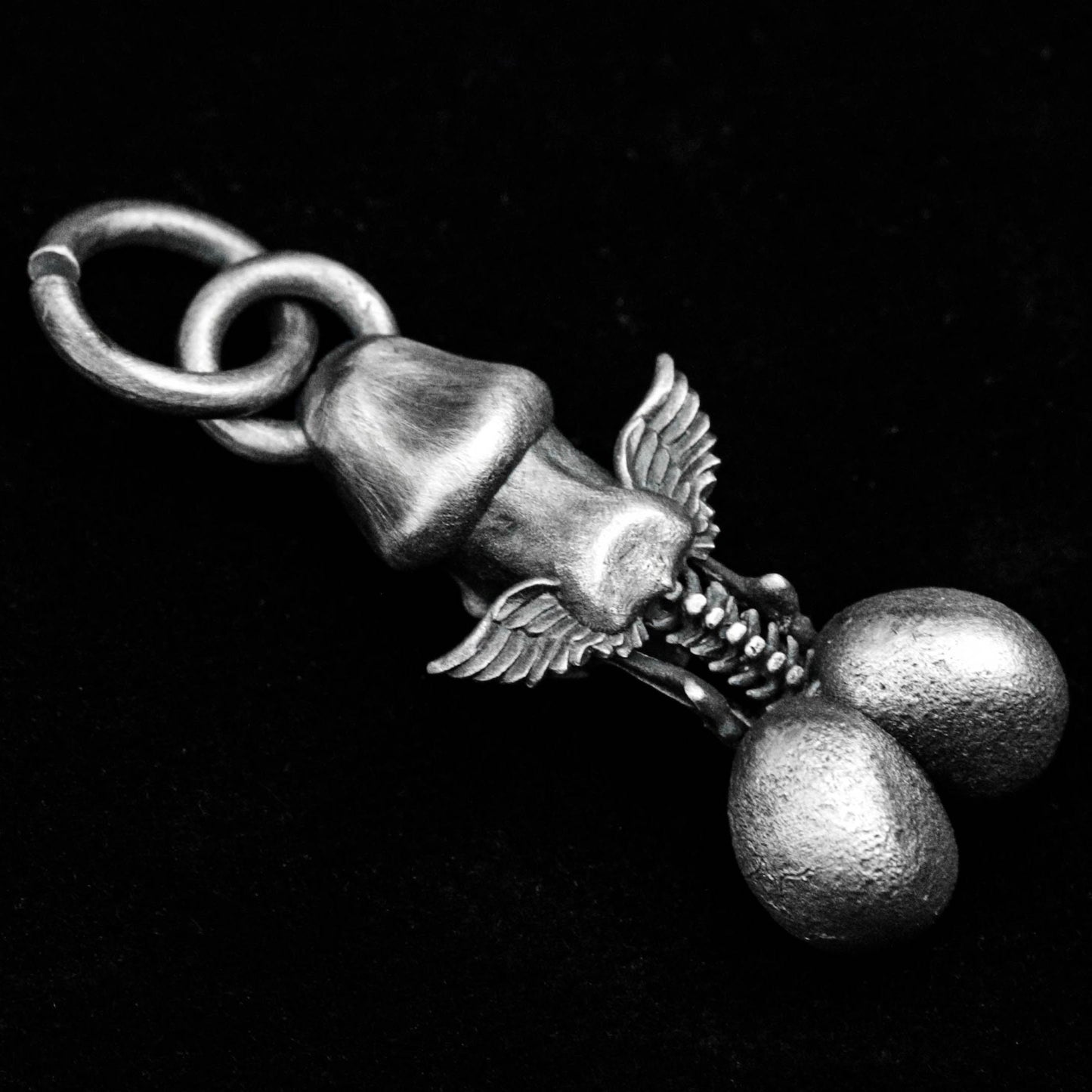 Gifts for Men, Textured Pendants, Angel Devil Pendants, 925 Sterling Silver Genital Pendants, Brass Pendants for Men, Phallus Gifts,