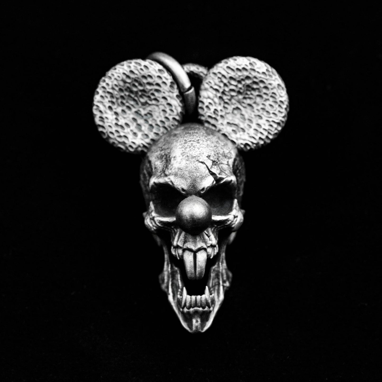 925 sterling silver Mickey pendant. Skull brass pendant, violent exaggerated roaring cartoon Dimiya zodiac rat men and women pendant