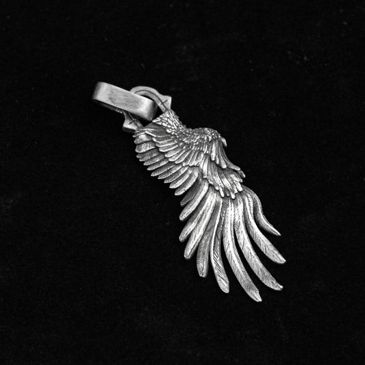 Wing pendant, silver wings pendant, things of faith, prayer angel silver jewelry, unicorn, simple sterling silver, couple jewelry