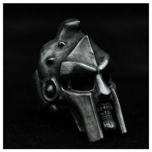 925 sterling silver skull retro gladiator helmet ring mask silver spartan brass ring warrior gladiator cap