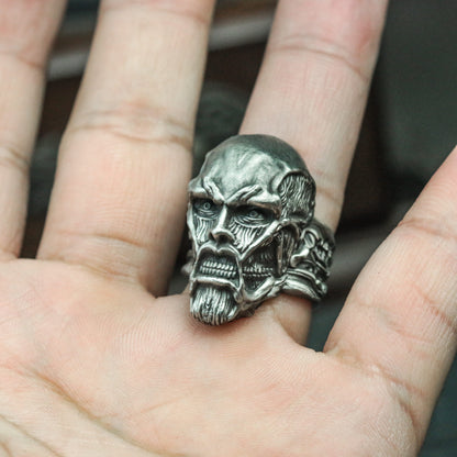 Human muscle specimen skull silver ring - scary human head ring, laboratory human tissue silver ring, muscle lovers - SATANHORN