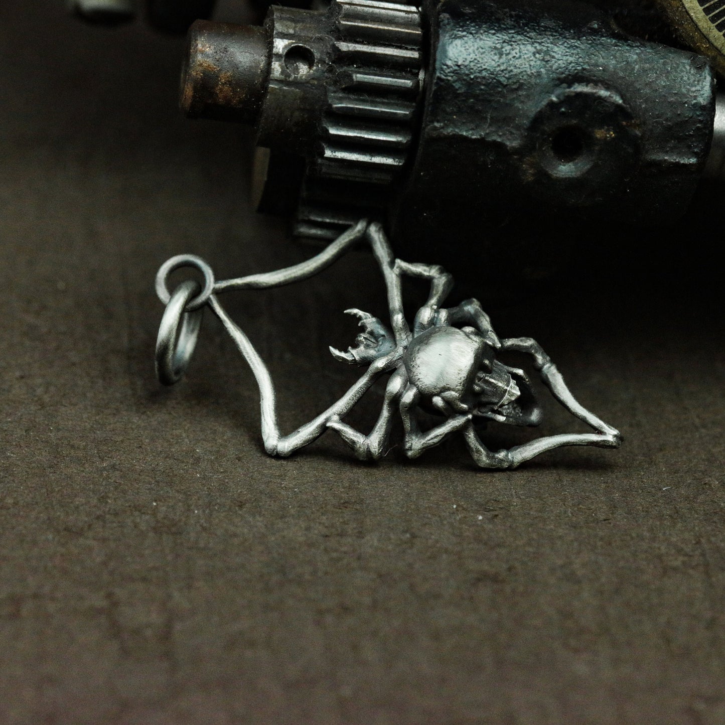 Reaper spider silver pendant necklace, skull spider personalized silver jewelry, hell spider, special spider gifts for lovers