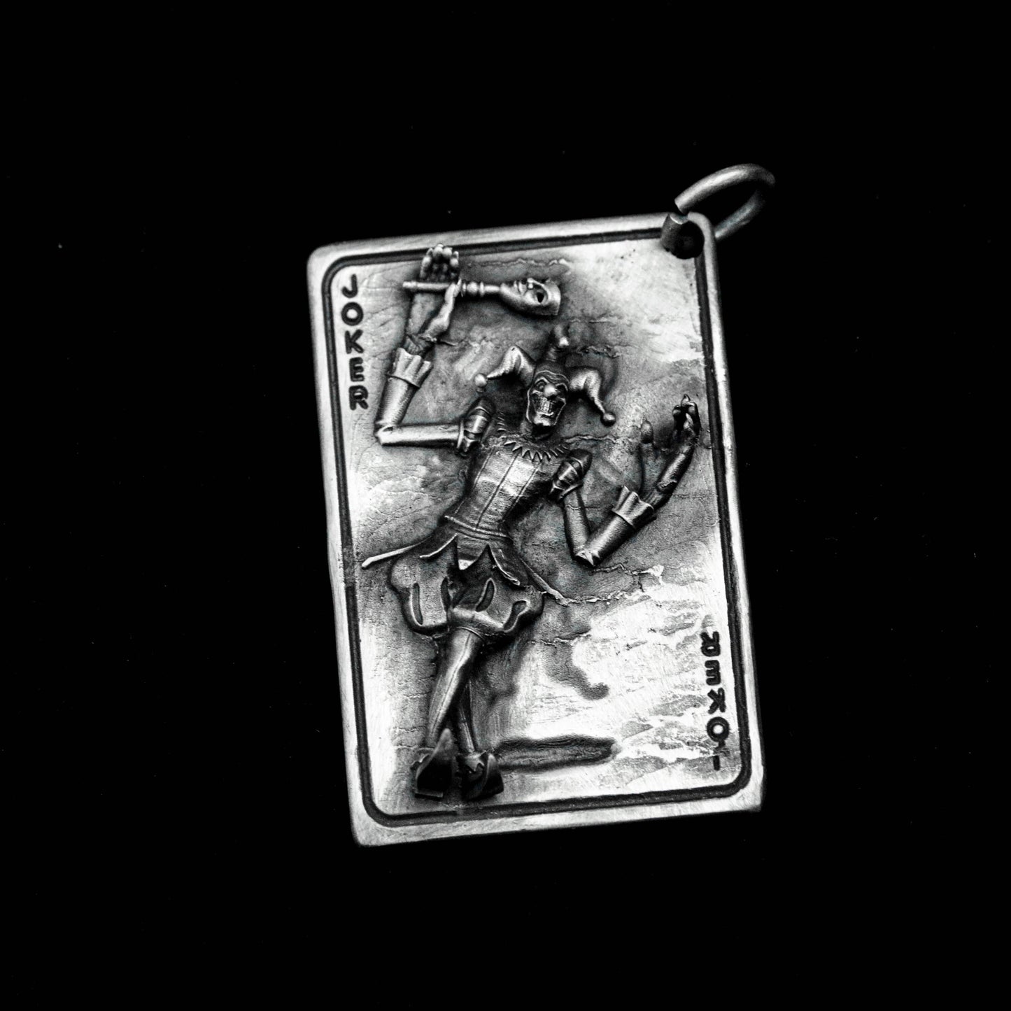 Poker King Silver Pendant, Clown Brass Pendant, Funny Works, Handmade New Products, Three-Dimensional Embossed Tag,