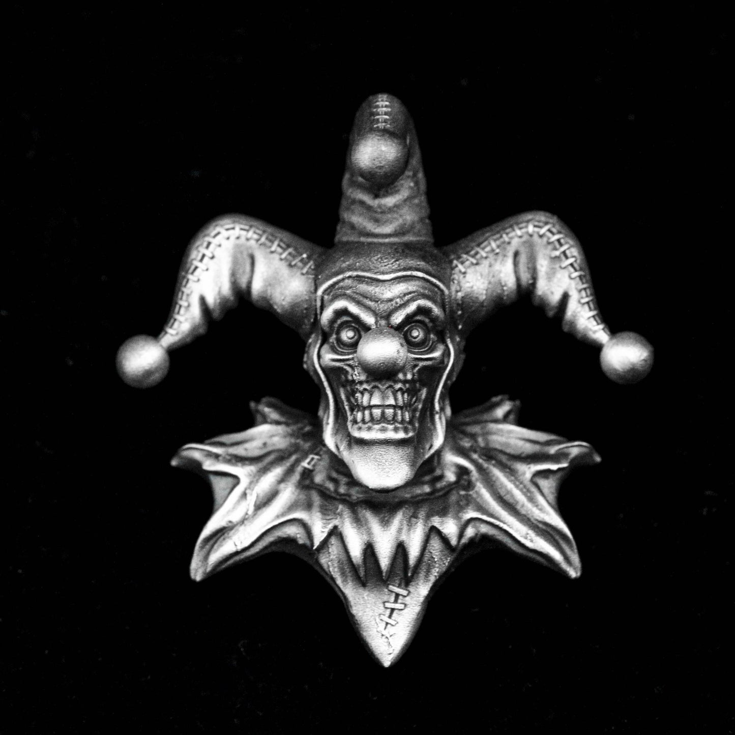 Evil Clown Pendant, Smiley 925 Sterling Silver Necklace, Hip-Hop Brass Charm, Private Custom Exclusive, Versatile Fashion Silver,