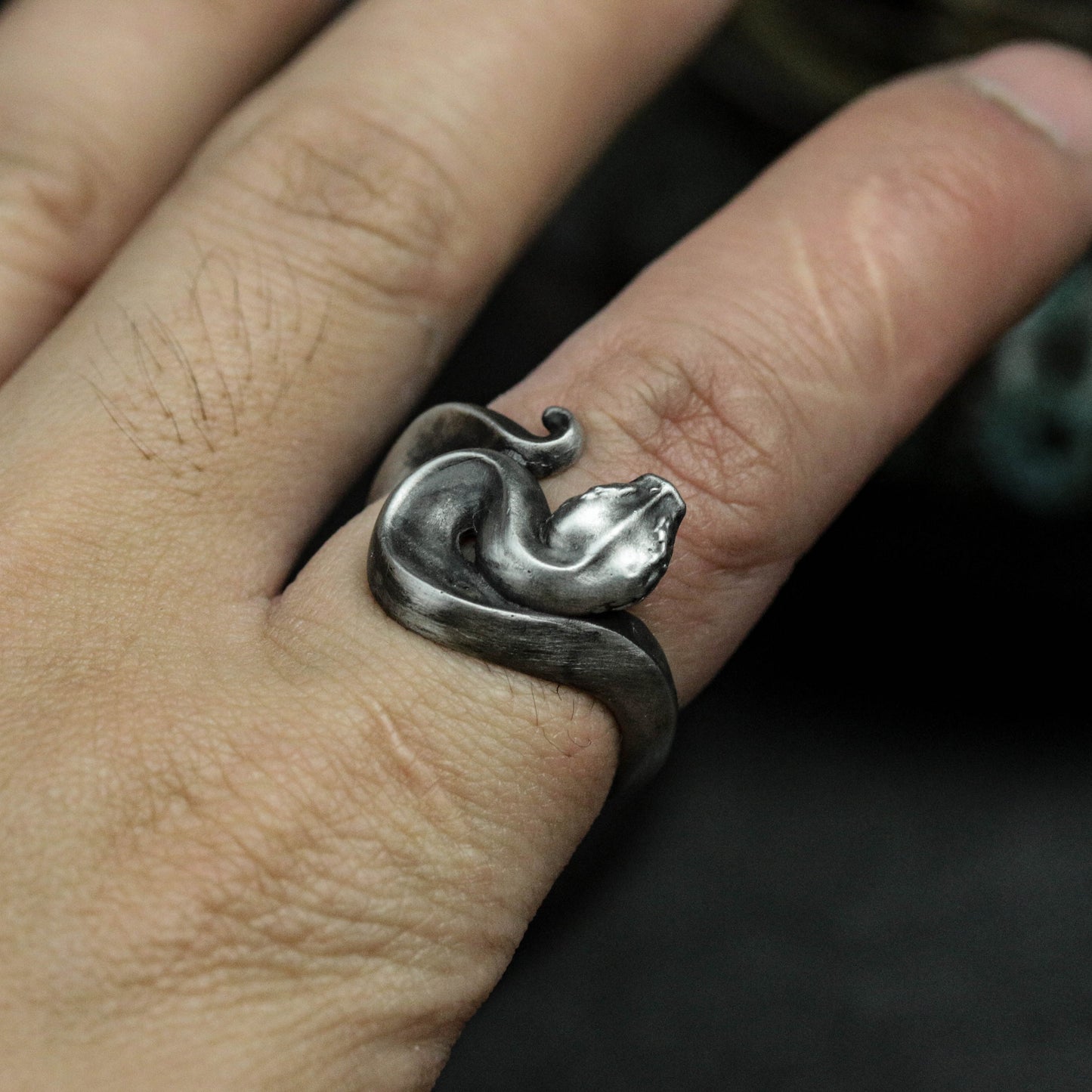 sterling silver snake ring, animal ring, snake ring, boho ring, gothic ring, gift for him