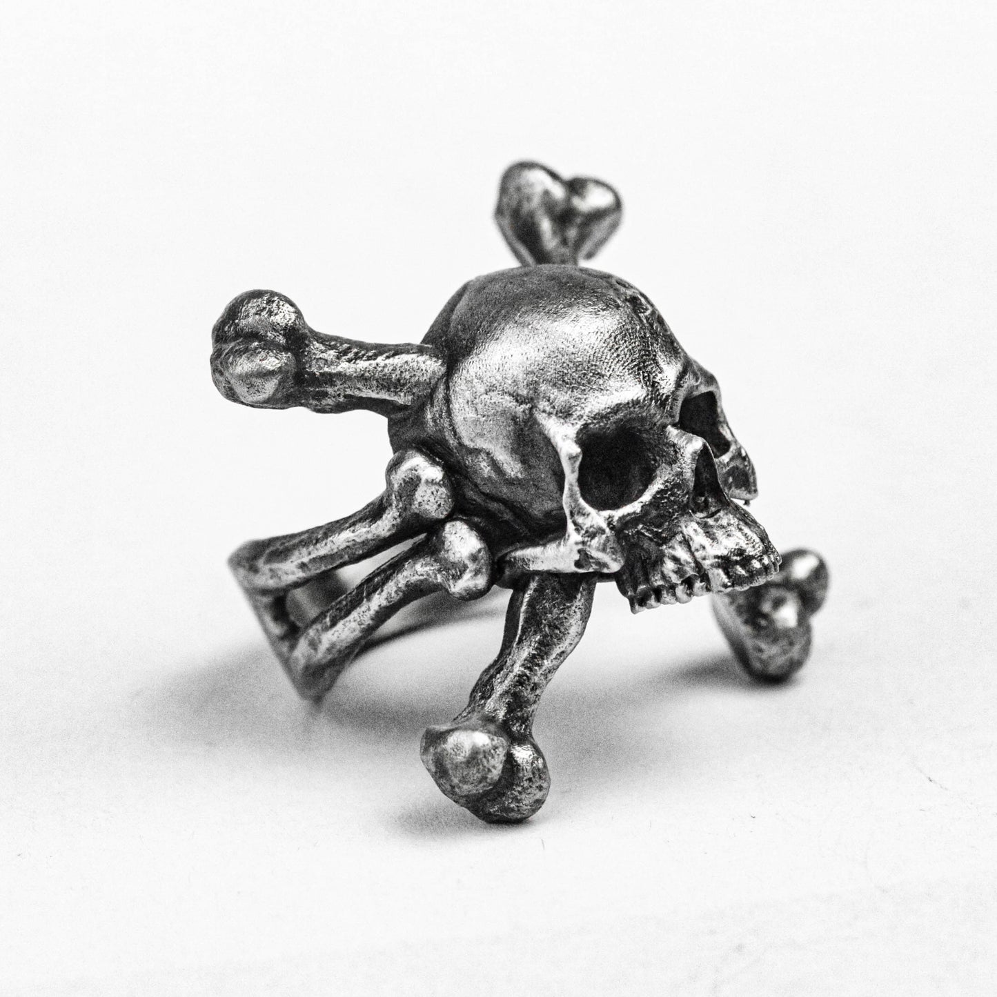 X-shaped ring, skull 925 sterling silver ring, withered bone brass ring, couple ring, simple ring, retro pendant, handmade custom pendant