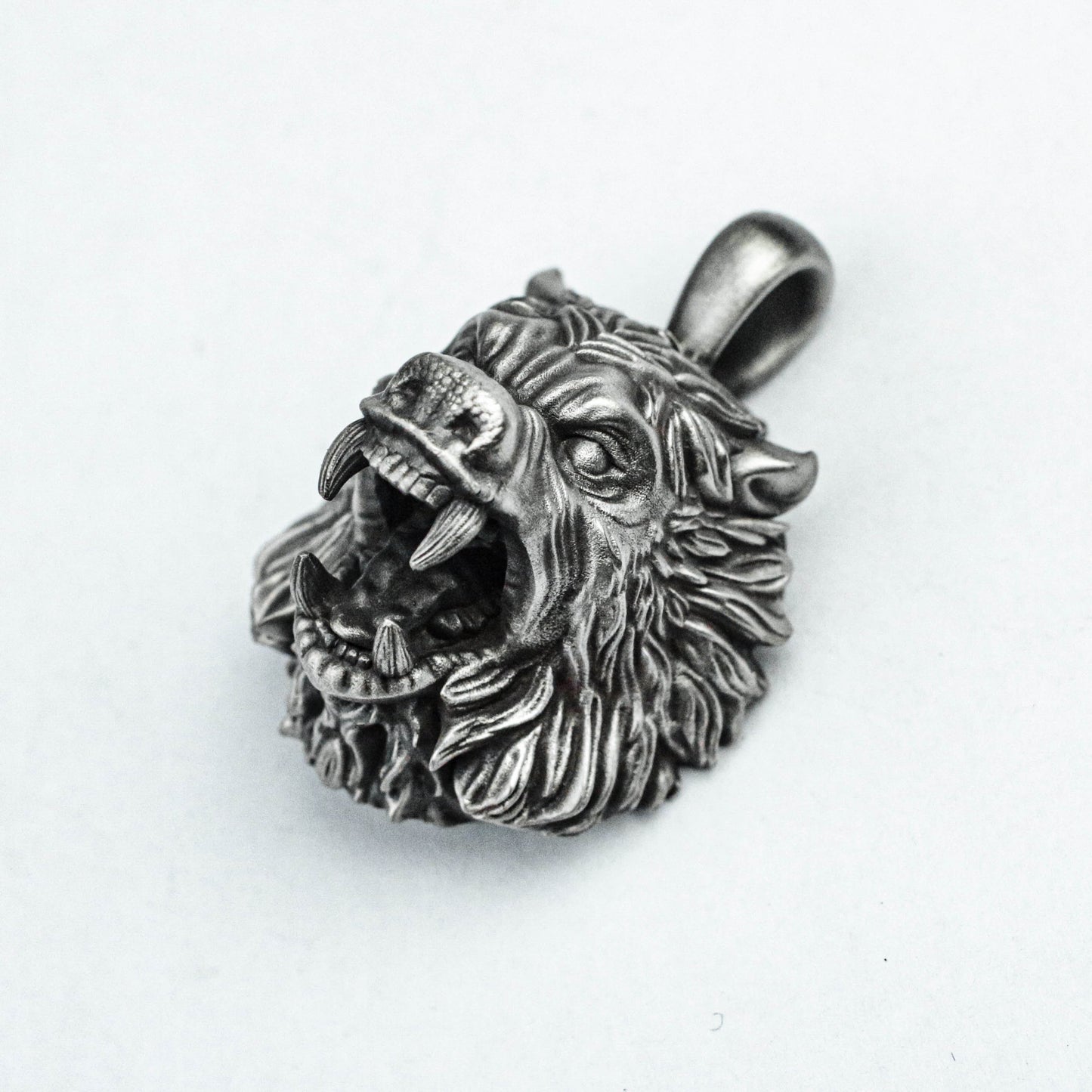 925 sterling silver bear pendant, violent bear brass pendant, animal pendant, silver jewelry for men, handmade custom jewelry