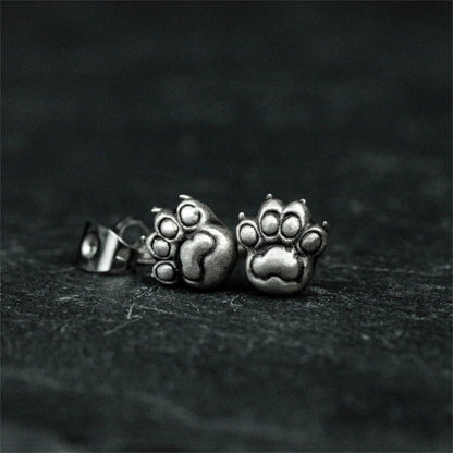 A pair Cat 925 silver earrings, cat paw silver earrings, animal paw ornament gift earrings