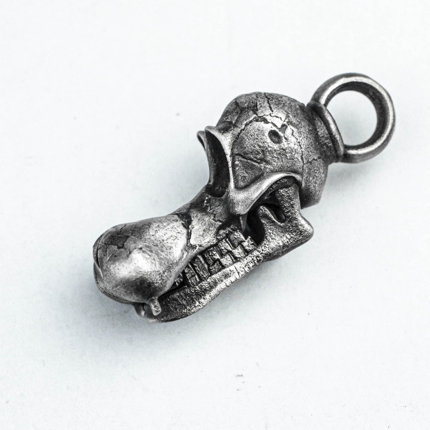 Dog Skull Silver Pendant, Elf Brass Pendant, Mickey Mouse Pendant, Big Tooth 925 Sterling Silver Pendant, Skull Vintage Pendant