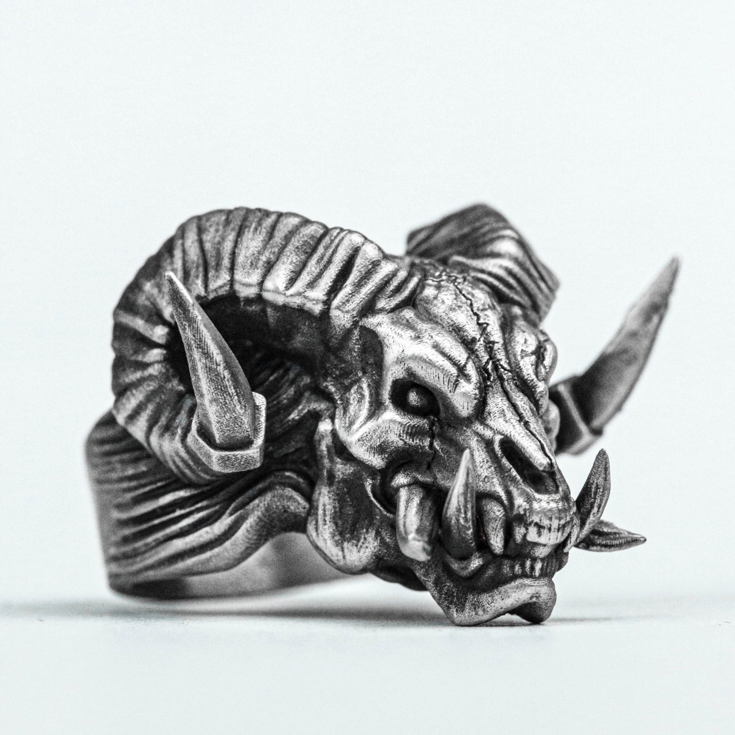 Minotaur silver ring, skull brass ring, Greek mythology pendant, ethnic jewelry, animal jewelry, exorcism ring, handmade ring