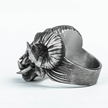 Minotaur silver ring, skull brass ring, Greek mythology pendant, ethnic jewelry, animal jewelry, exorcism ring, handmade ring