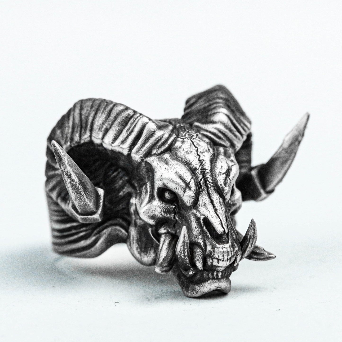 Minotaur silver ring, skull brass ring, Greek mythology pendant, ethnic jewelry, animal jewelry, exorcism ring, handmade ring