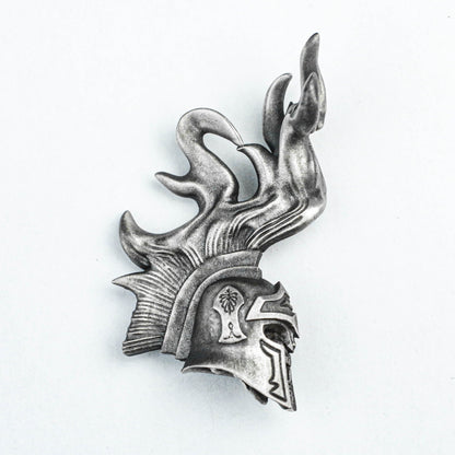 Brass Pendant, Roman Silver Pendant, Byzantine Helmet 925 Sterling Silver Pendant, Crusader Brass Pendant, Helmet Warrior Horns New