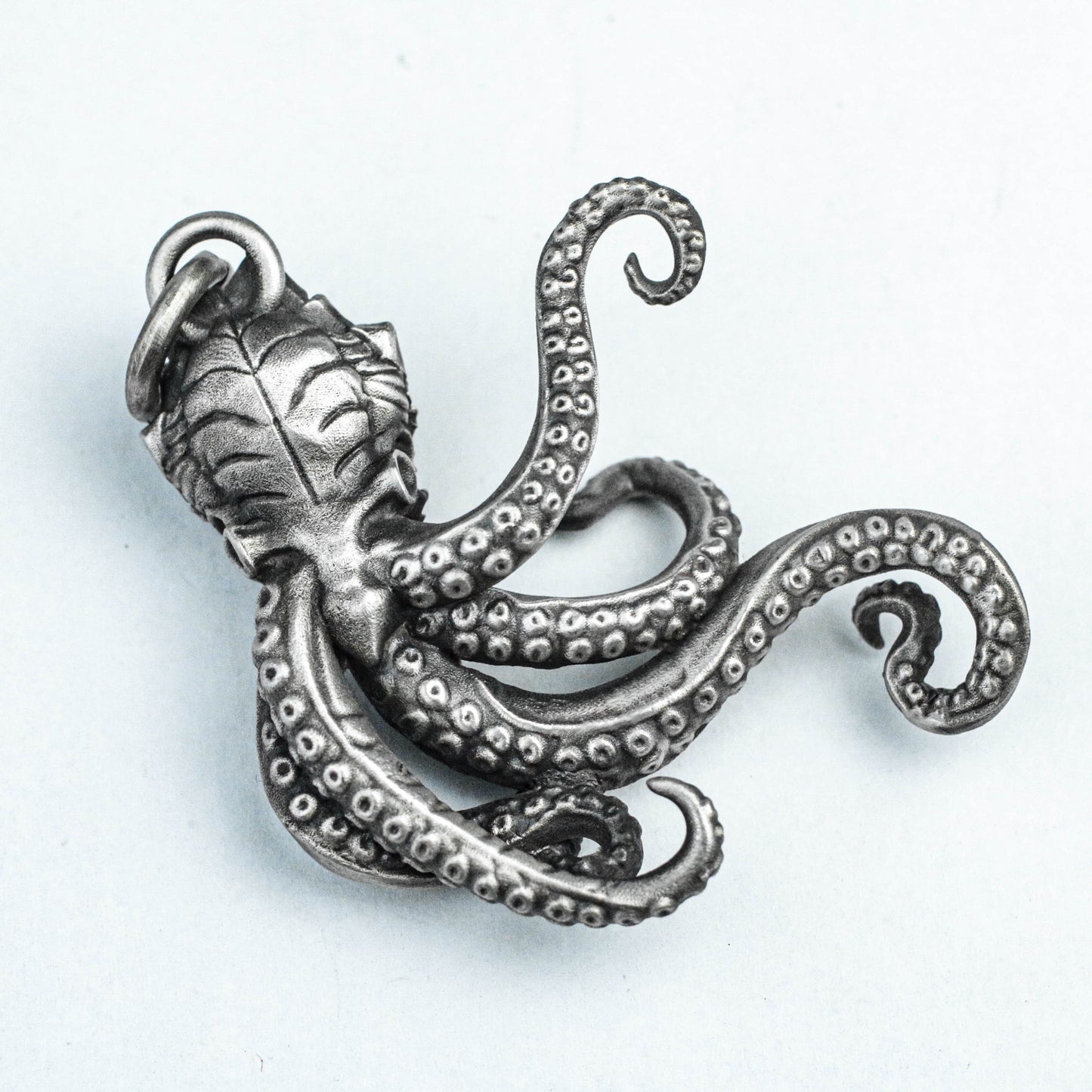 925 Sterling Silver Necklace, Cthulhu Silver Pendant, Octopus Brass Pendant, Anime Silver Jewelry, Ocean Jewelry, Ethnic Jewelry