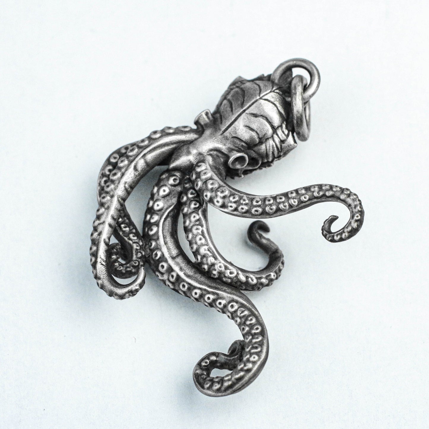 925 Sterling Silver Necklace, Cthulhu Silver Pendant, Octopus Brass Pendant, Anime Silver Jewelry, Ocean Jewelry, Ethnic Jewelry