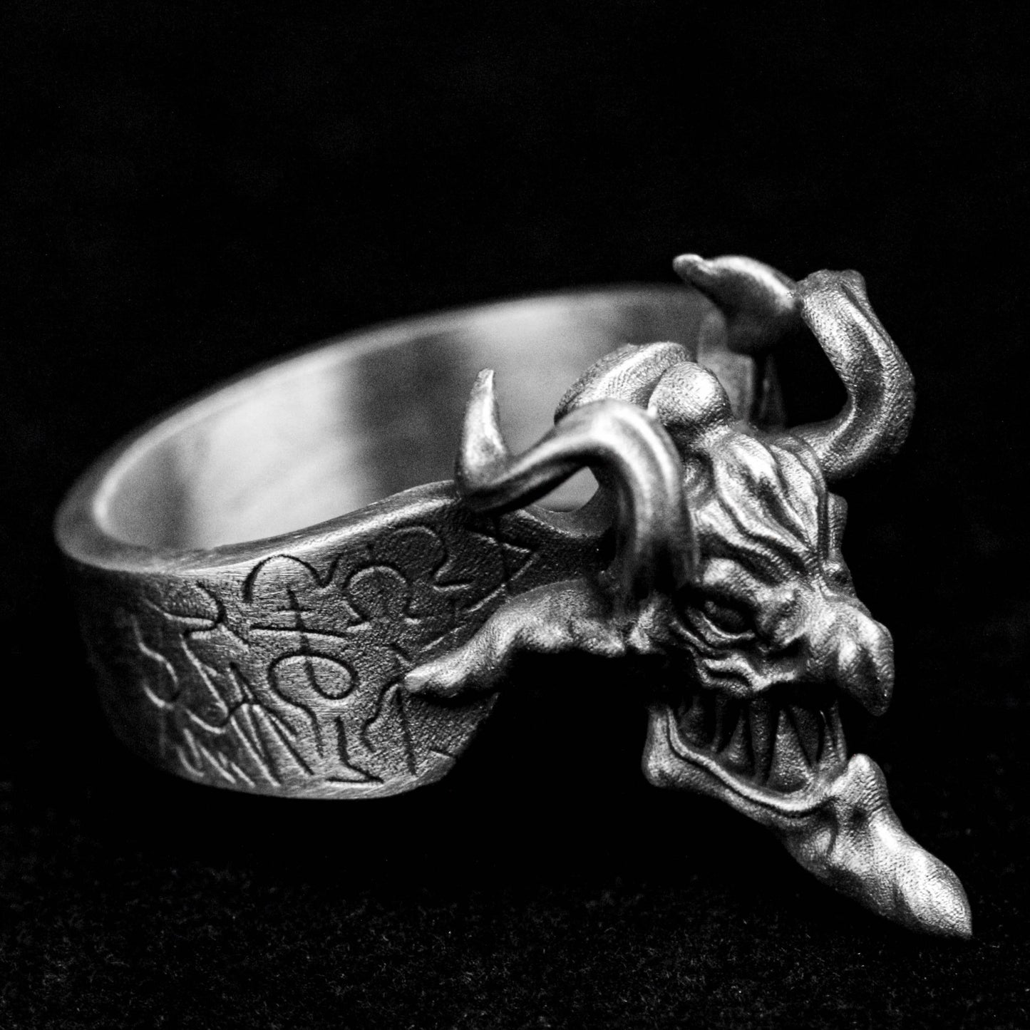 Hell Silver Ring, Satan Brass Ring, Private Customized Exclusive Product, Design Modeling, American Comic Lord, Angel Demon Sect