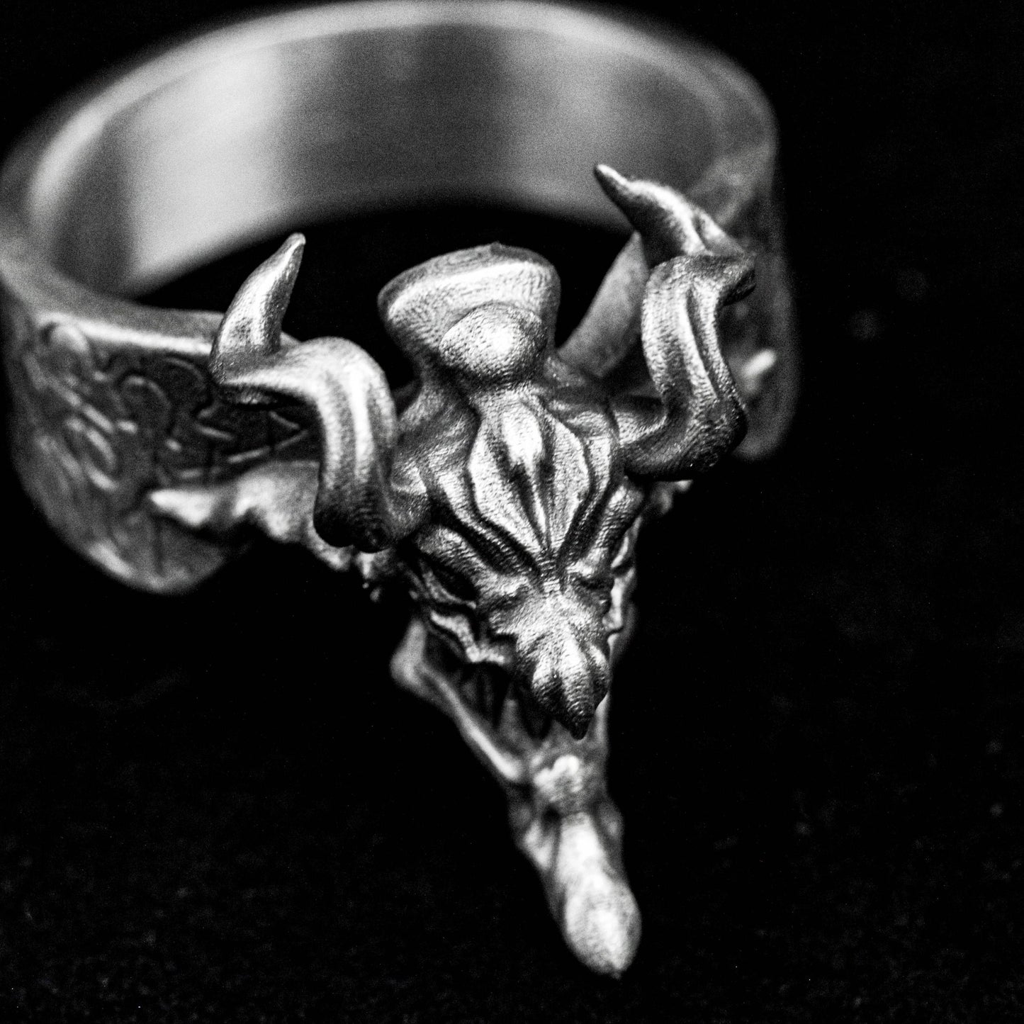 Hell Silver Ring, Satan Brass Ring, Private Customized Exclusive Product, Design Modeling, American Comic Lord, Angel Demon Sect