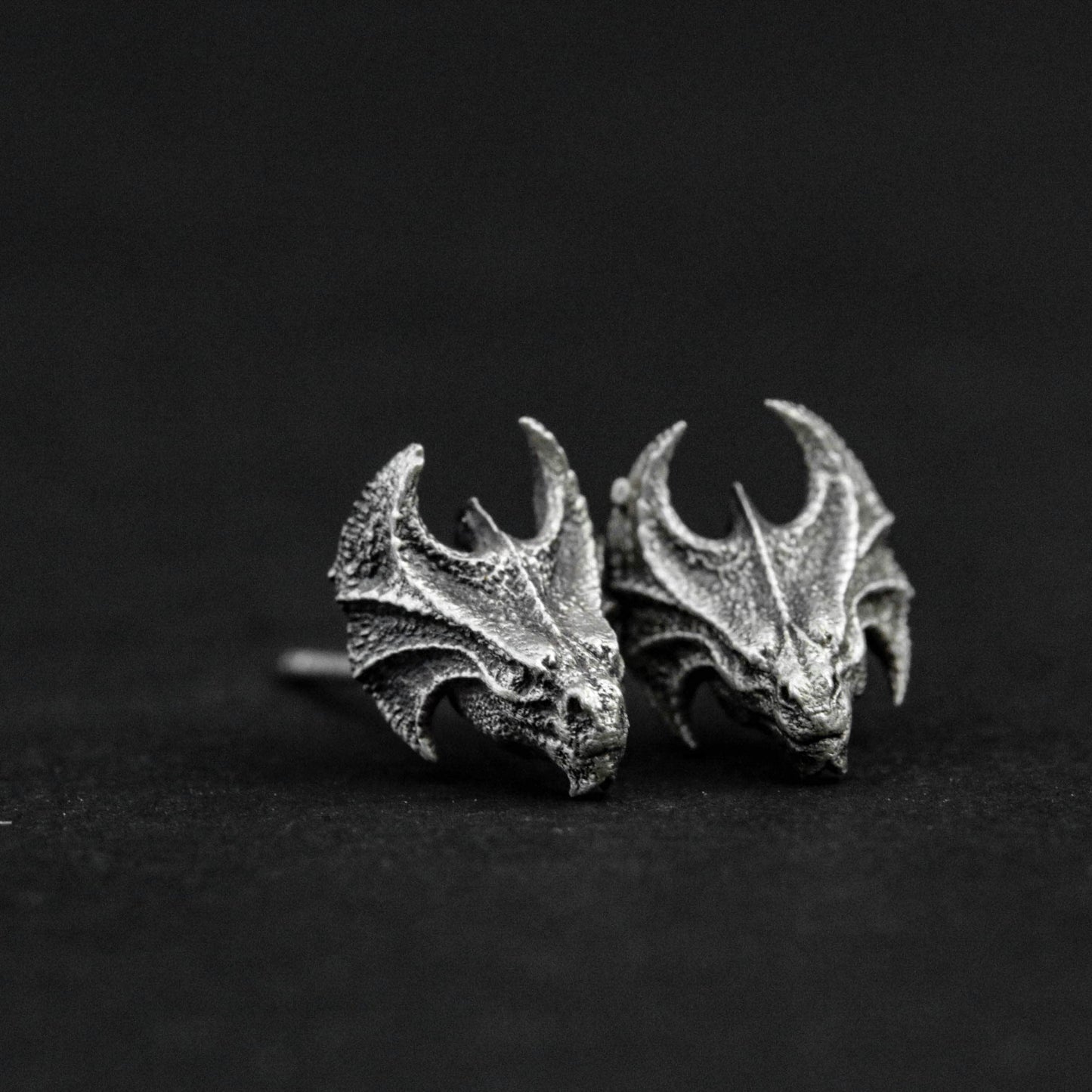 925 sterling silver triceratops earrings, horned dragon silver earrings, dinosaur handmade silver earrings, animal gifts - men's earring