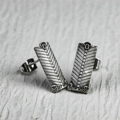 Shield 925 silver earrings, warrior silver earrings, handmade gifts, personalized square earrings
