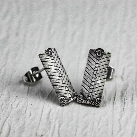 Shield 925 silver earrings, warrior silver earrings, handmade gifts, personalized square earrings