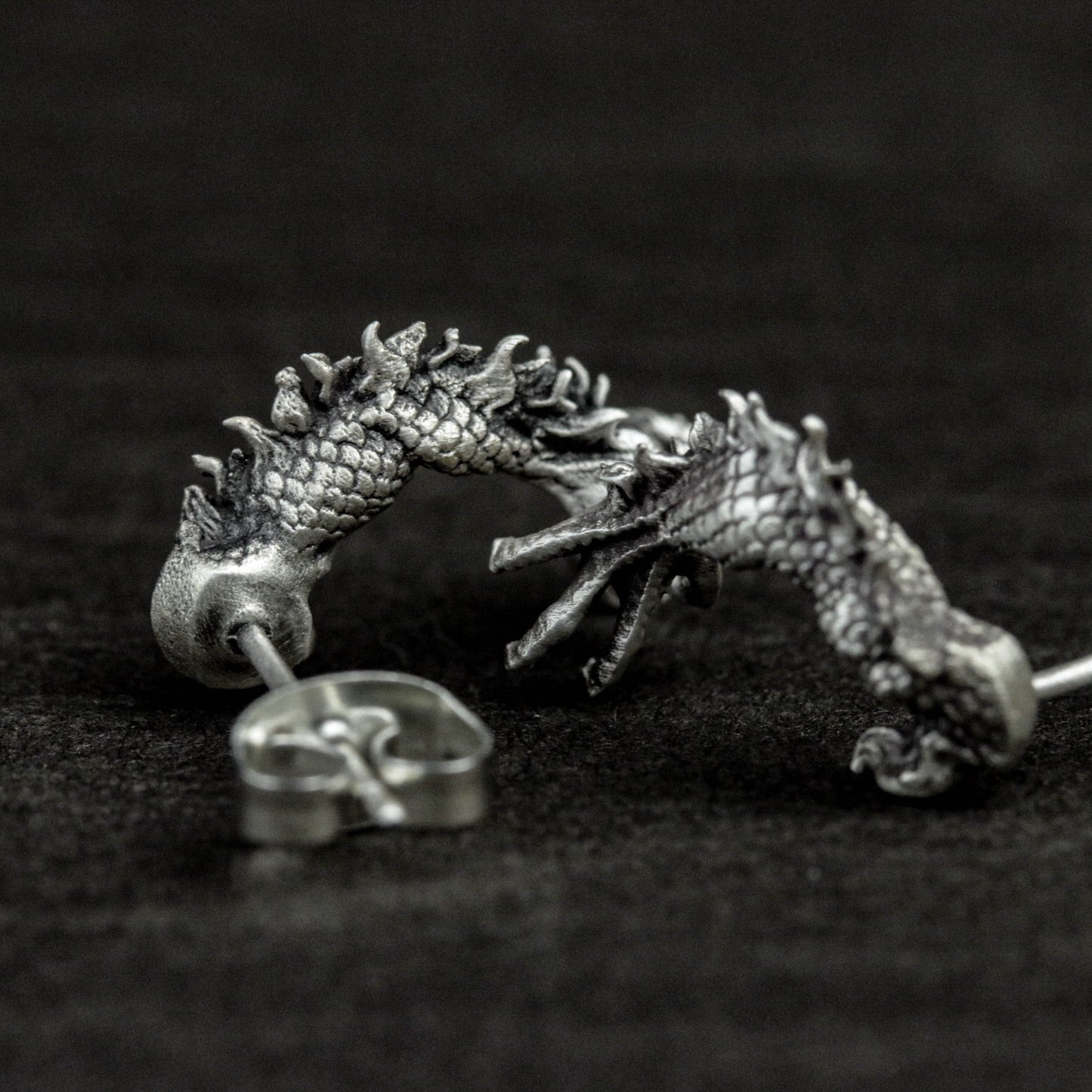 Dragon Foot 925 Silver Earrings, Dragon Silver Earrings, Dragon Rhyme Simple Earrings - Handmade