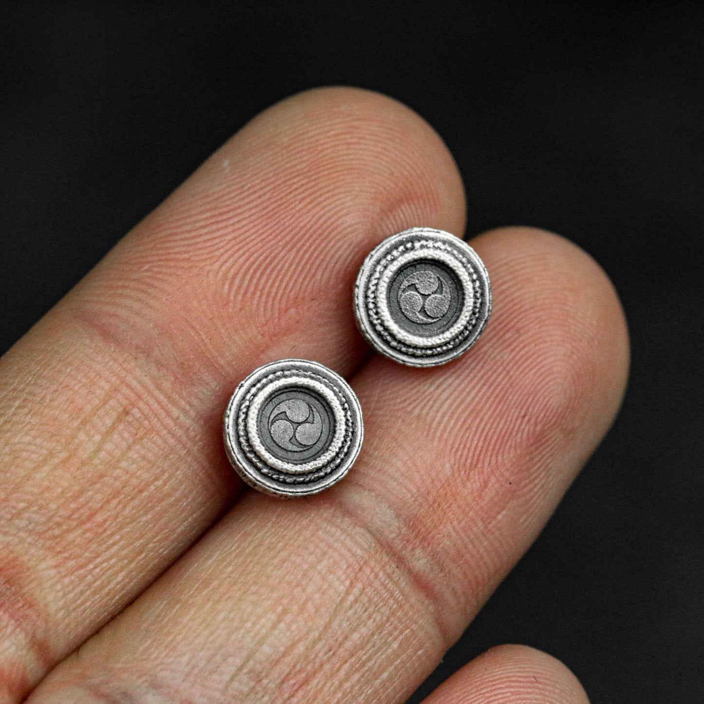 Disc 925 Silver Earrings, Simple Coin Silver Earrings, Simple Round Earrings Charm - Handmade