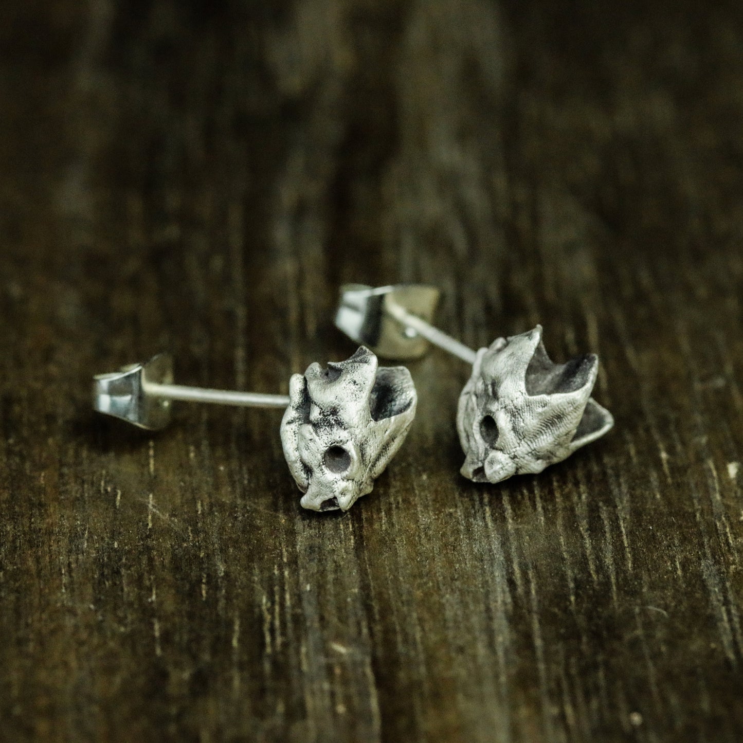 Turtle skull 925 silver earrings, silver skull handmade silver jewelry, personalized silver animal gift silver jewelry