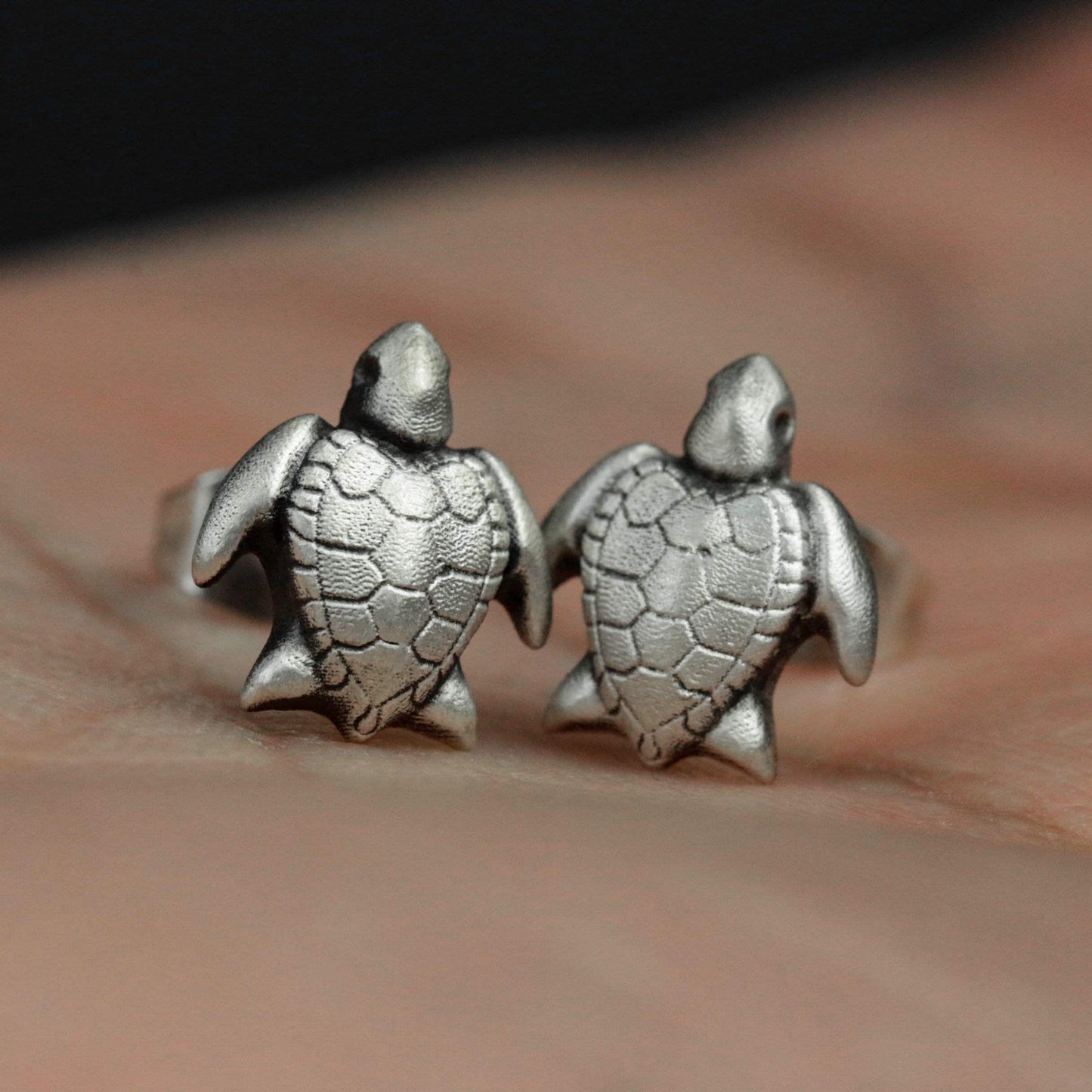 Turtle 925 silver earrings, sea animals silver earrings, turtle earrings - handmade