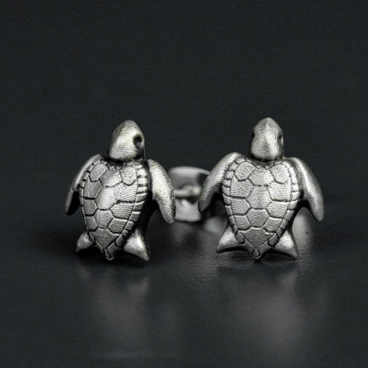 Turtle 925 silver earrings, sea animals silver earrings, turtle earrings - handmade
