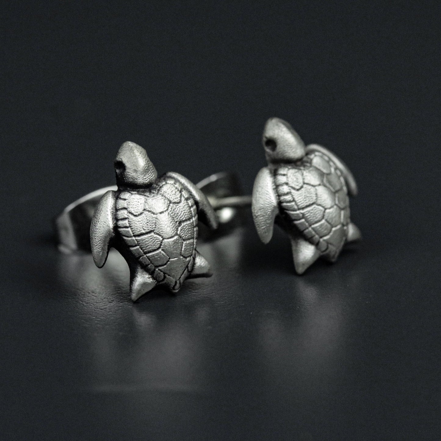 Turtle 925 silver earrings, sea animals silver earrings, turtle earrings - handmade