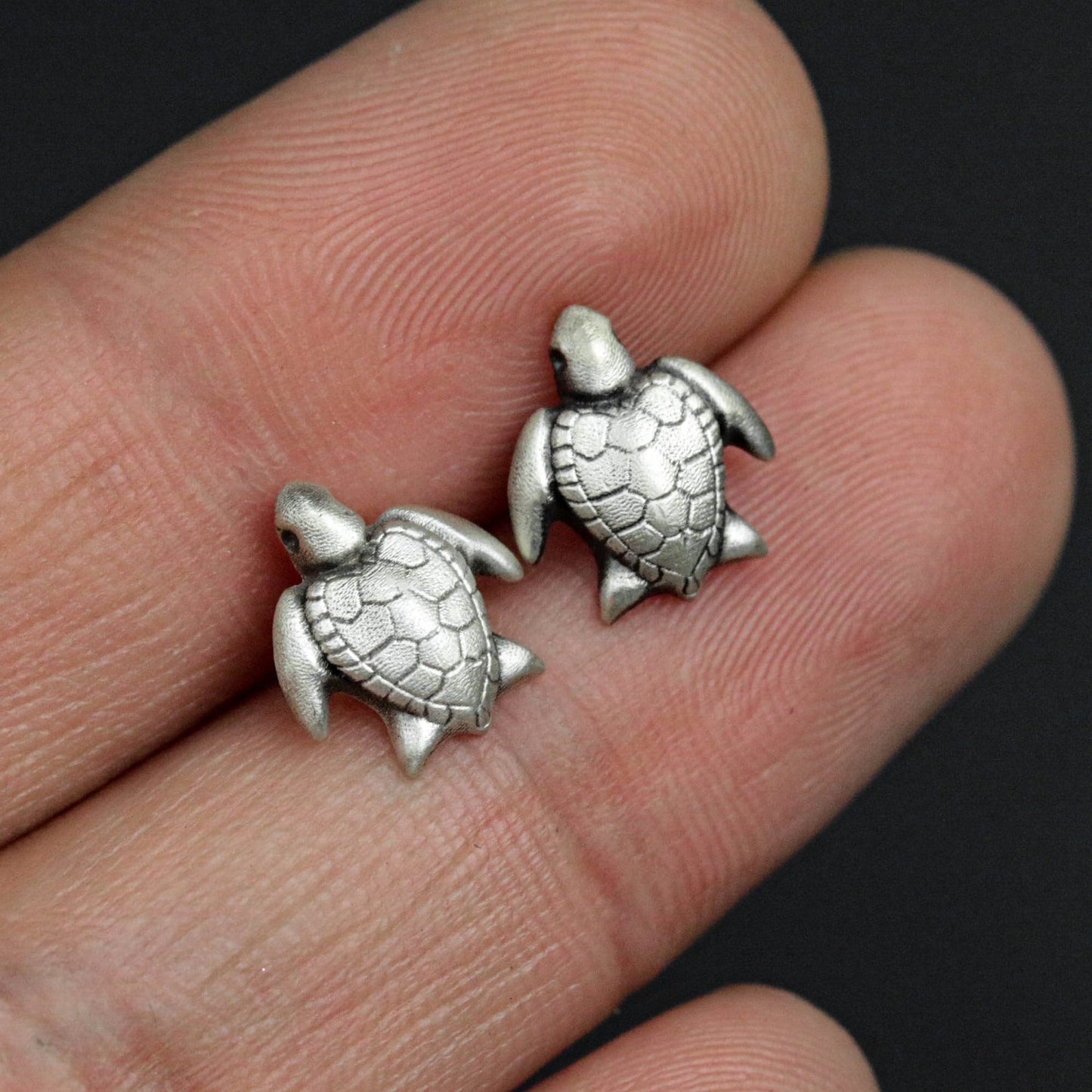 Turtle 925 silver earrings, sea animals silver earrings, turtle earrings - handmade