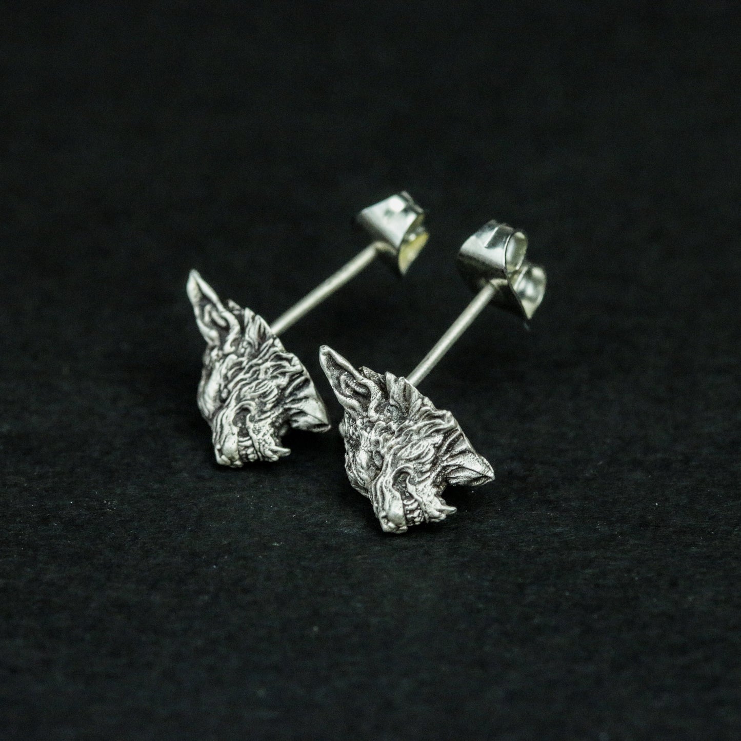 Bad Wolf 925 Silver Earrings, Wolf King Animal Jewelry, Silver Wolf Earrings, Gift Jewelry - Handmade