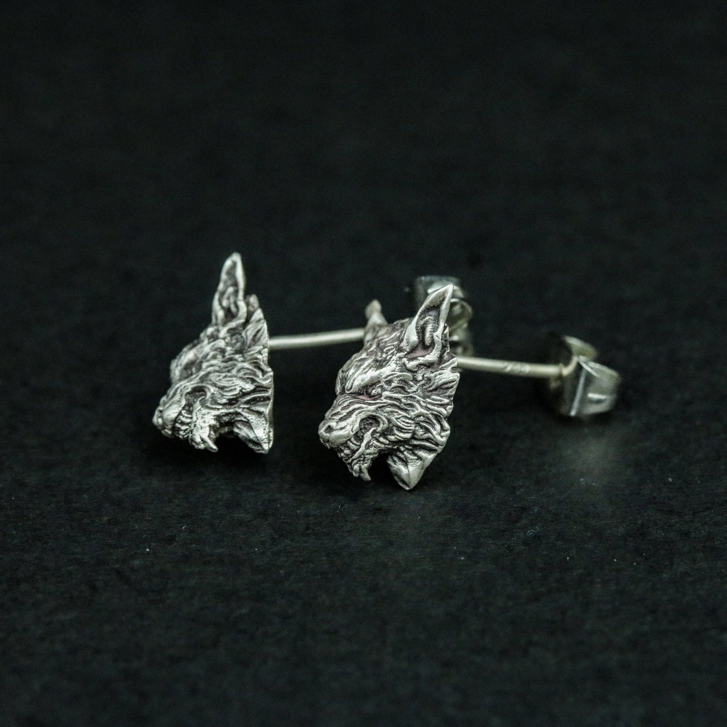 Bad Wolf 925 Silver Earrings, Wolf King Animal Jewelry, Silver Wolf Earrings, Gift Jewelry - Handmade