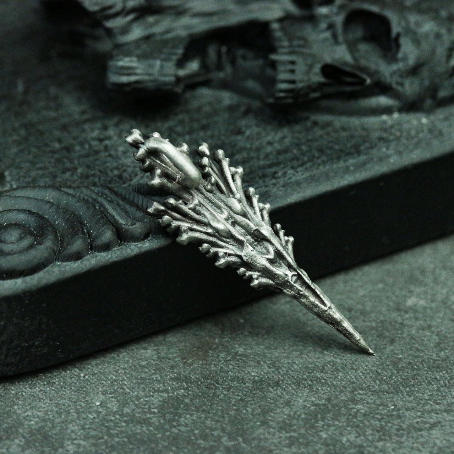 Raven Skull Sacrificial Silver Pendant Necklace-Game of Thrones-Dark Witch's Curse-Raven Sacrificial Totem Pendant