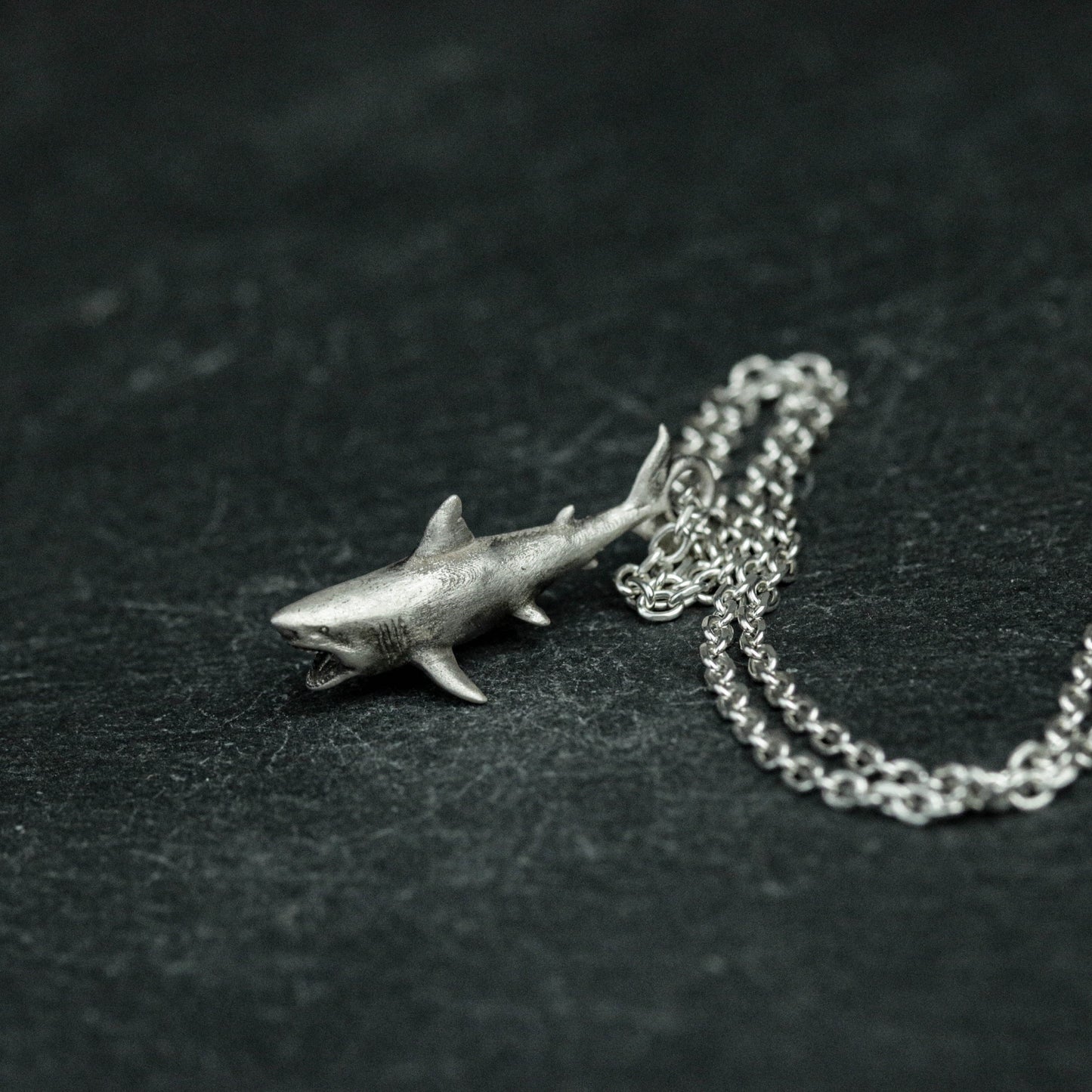 925 Sterling Silver Shark Pendant, Shark Necklace, Large Animal Pendant, Deep Sea Pendant, Personalized Gift, Gift for Her